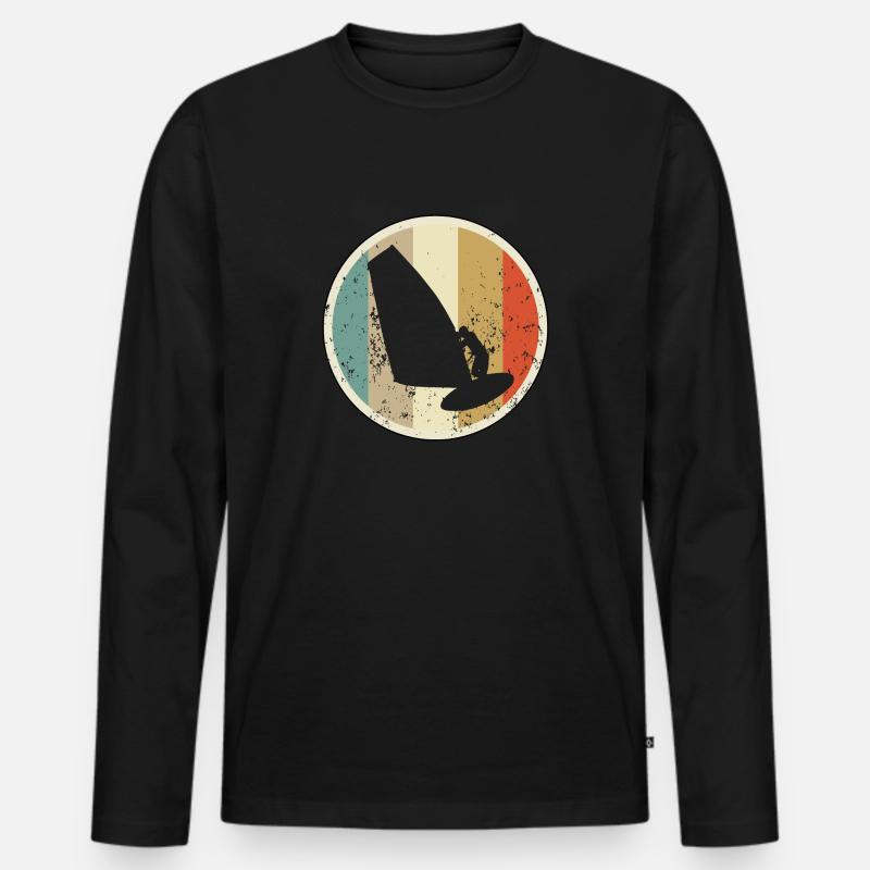 Windsurfen Windsurfer - Männer Premium Bio Langarmshirt - Schwarz
