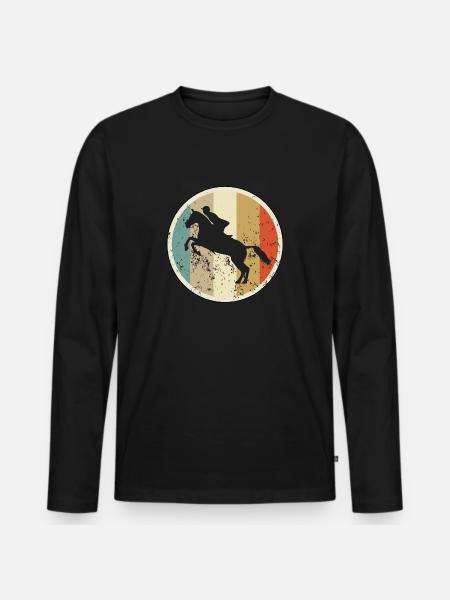 Springreiten Springreiter Springreiterin - Männer Premium Bio Langarmshirt - Schwarz