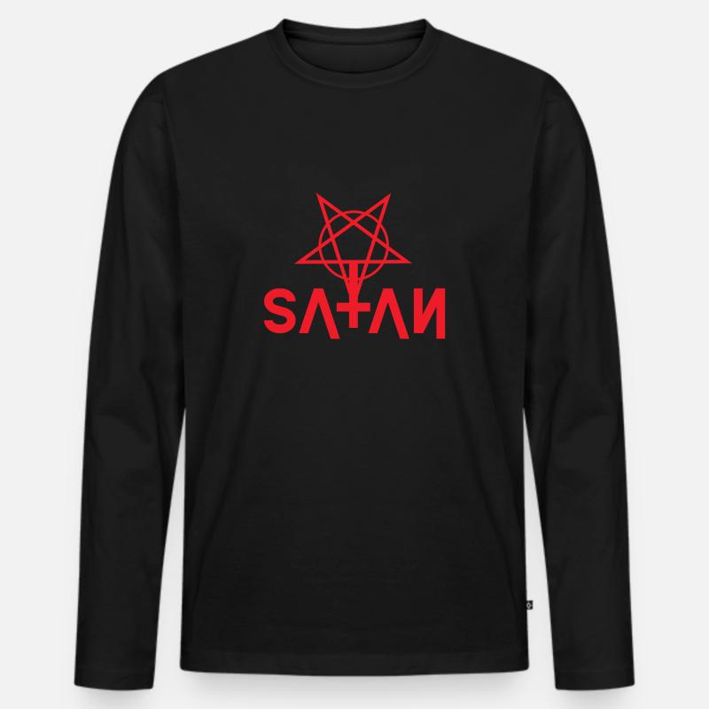 SATAN - Männer Premium Bio Langarmshirt - Schwarz