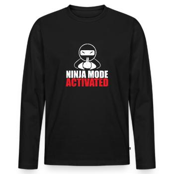 h 1Ninja Mode Ninja Star Lustige Ninja-Geschenkide - Männer Premium Bio Langarmshirt - Schwarz - Vorne - Nico (187cm)