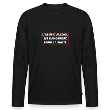 L'abus d'alcool est dangereux pour la santé - T-shirt manches longues Premium bio Homme - noir - Devant - Nico (187cm)
