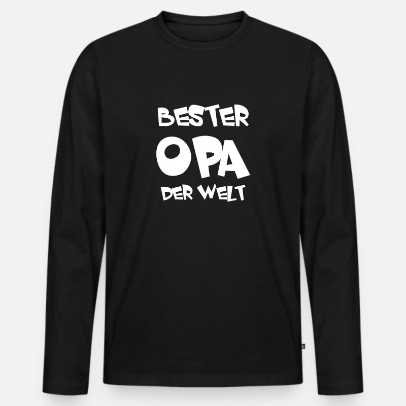Opa - Männer Premium Bio Langarmshirt - Schwarz
