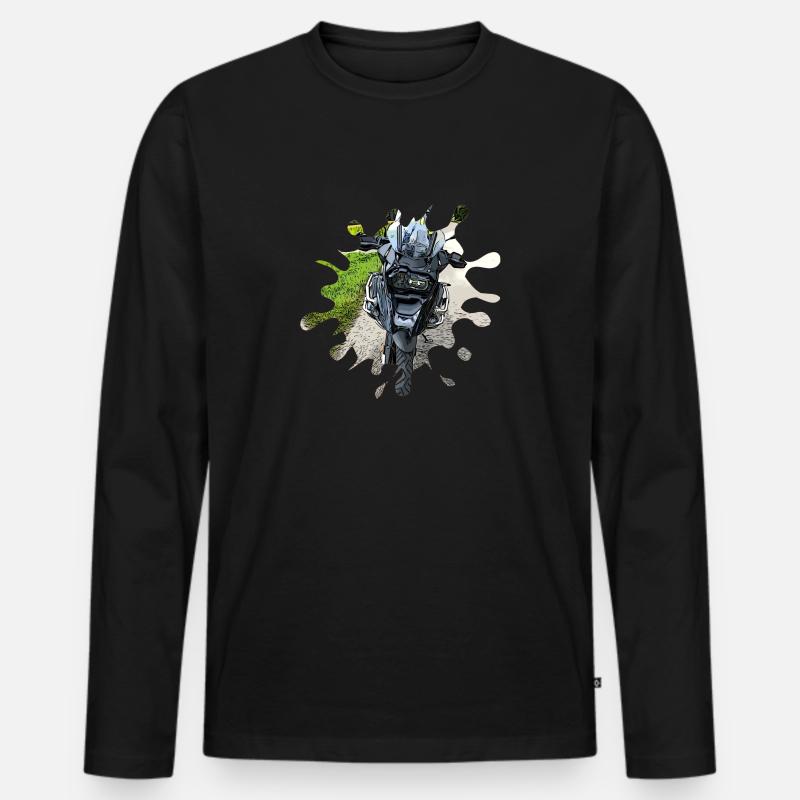 GS schwarz - Männer Premium Bio Langarmshirt - Schwarz