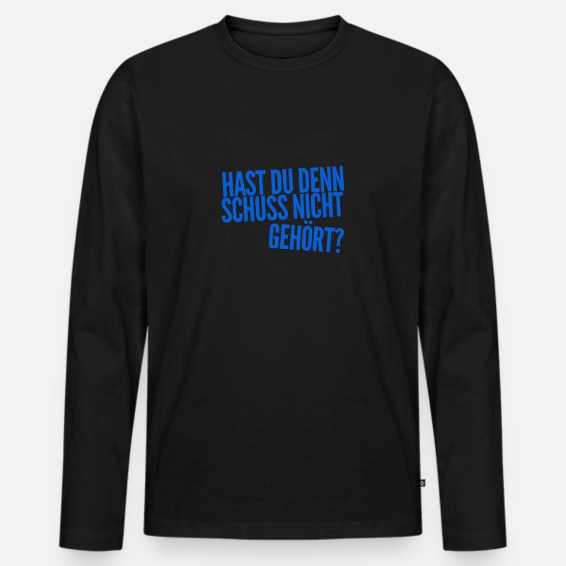 du bist wahnsinnig - Männer Premium Bio Langarmshirt - Schwarz