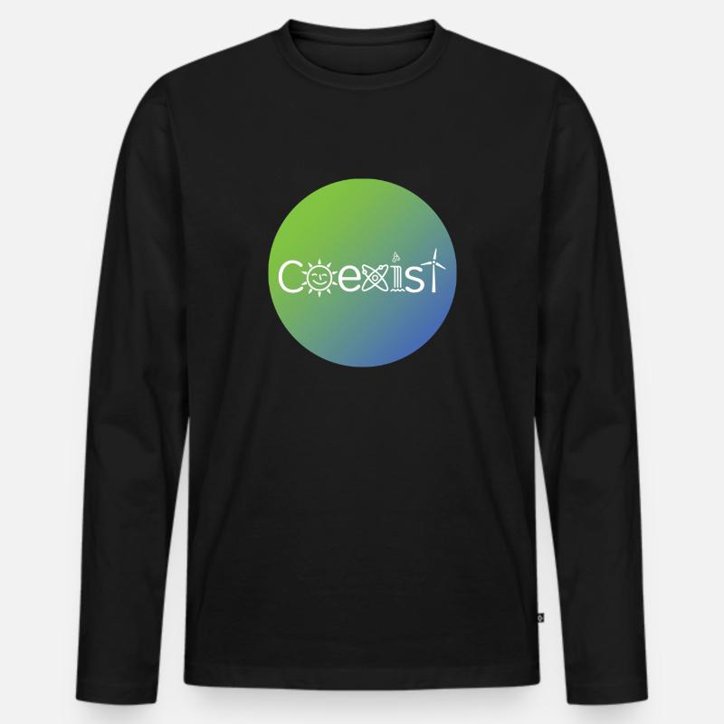 Coexist Solar & Kernkraft & Wasserkraft Windkraft - Männer Premium Bio Langarmshirt - Schwarz