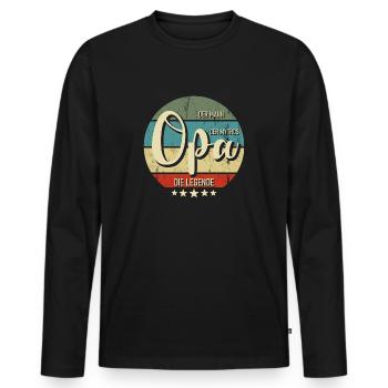 Opa - Männer Premium Bio Langarmshirt - Schwarz - Vorne - Nico (187cm)