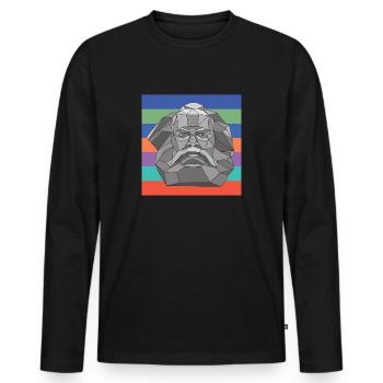 Karl Mag's complementary | Karl Marx - Men's Premium Organic Long Sleeve Shirt - black - Front - Nico (187cm)