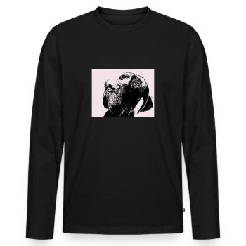 Great Dane - Men's Premium Organic Long Sleeve Shirt - black - Front - Nico (187cm)