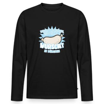 Bevor I Mi Aufreg - Männer Premium Bio Langarmshirt - Schwarz - Vorne - Nico (187cm)