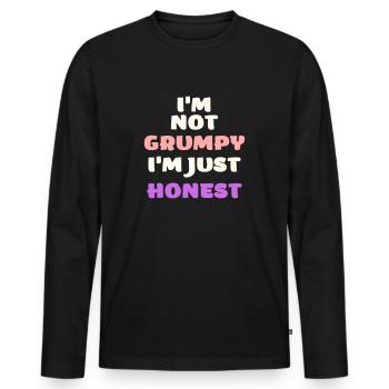 Lustiger mürrisch launisch wütender ehrlich Vektor - Männer Premium Bio Langarmshirt - Schwarz - Vorne - Nico (187cm)
