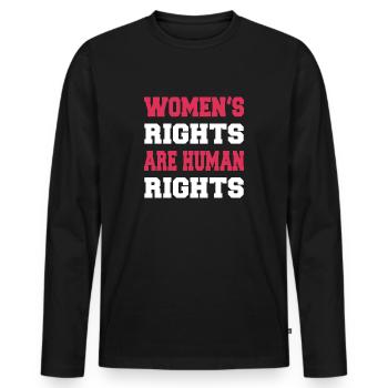 women's rights are human rights - Men's Premium Organic Long Sleeve Shirt - black - Front - Nico (187cm)