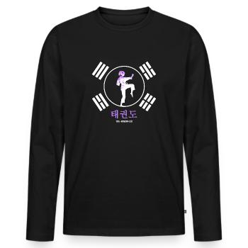Allkampf Taekwondo-Girl Tae-Kwon-Do TKD-Girl - T-shirt manches longues Premium bio Homme - noir - Devant - Nico (187cm)