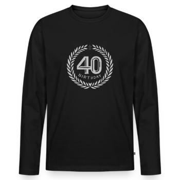 Vierzig 40 - Männer Premium Bio Langarmshirt - Schwarz - Vorne - Nico (187cm)