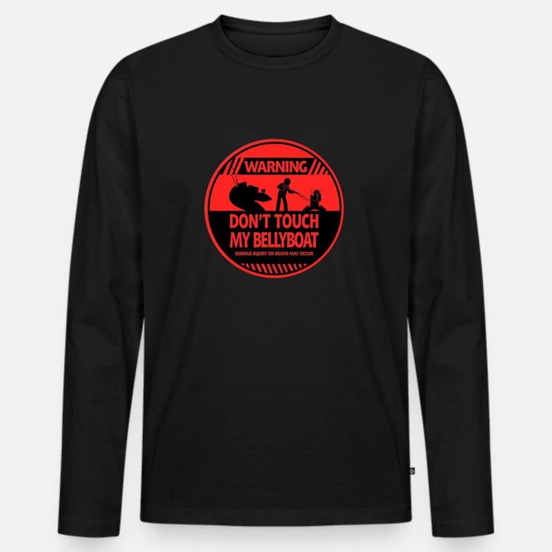 Bellyboat-Warnung - Männer Premium Bio Langarmshirt - Schwarz