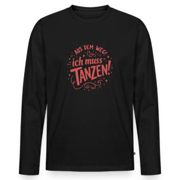 Aus dem Weg - Männer Premium Bio Langarmshirt - Schwarz - Vorne - Nico (187cm)