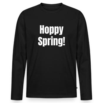 Printemps houblonné - T-shirt manches longues Premium bio Homme - noir - Devant - Nico (187cm)
