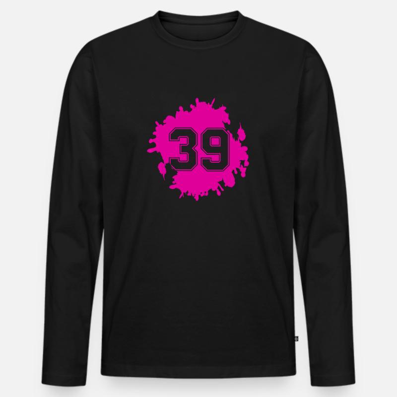 klecks 39 - Männer Premium Bio Langarmshirt - Schwarz