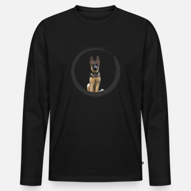 German shepherd - Männer Premium Bio Langarmshirt - Schwarz