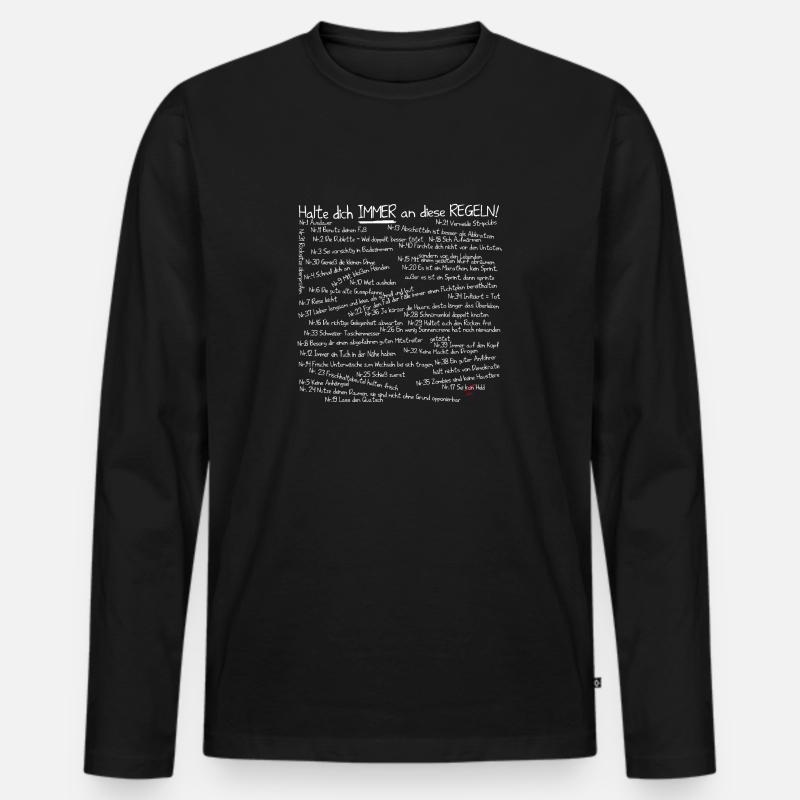 2.0 Version Zombie Survival Regeln - Männer Premium Bio Langarmshirt - Schwarz