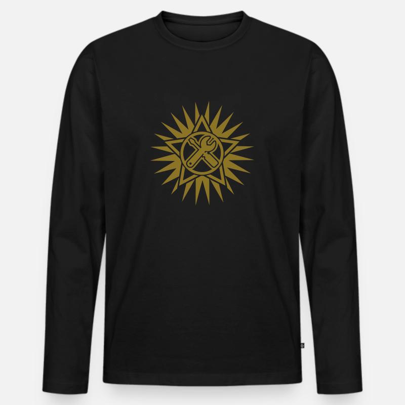 Handwerker (Stern) - Männer Premium Bio Langarmshirt - Schwarz