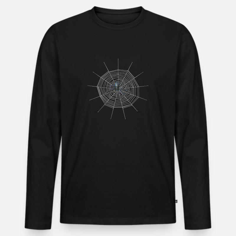 Spinnennetz - Männer Premium Bio Langarmshirt - Schwarz