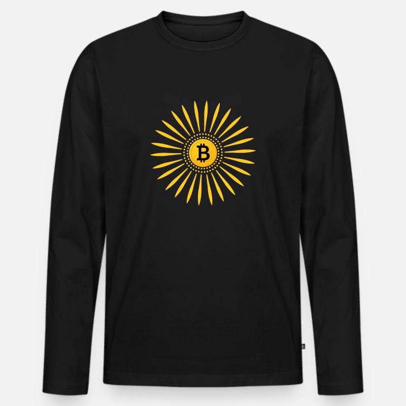 Bitcoin - Männer Premium Bio Langarmshirt - Schwarz