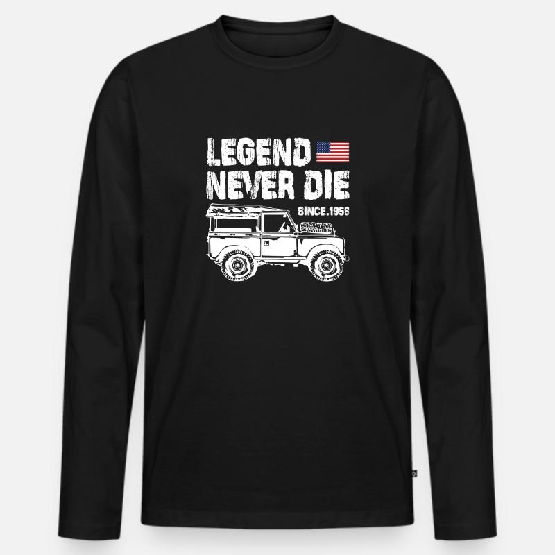 Jeep Legend Never Die - Männer Premium Bio Langarmshirt - Schwarz