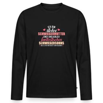 Schwiegermutter - Männer Premium Bio Langarmshirt - Schwarz - Vorne - Nico (187cm)