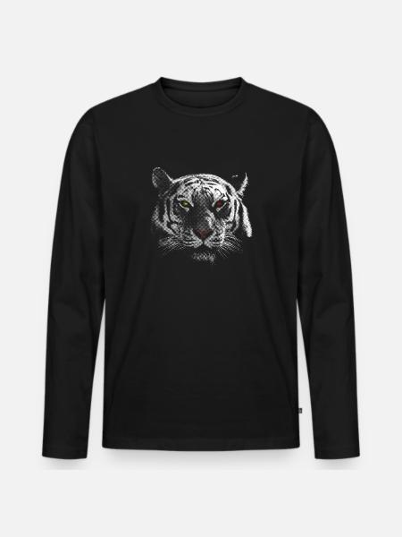 white tiger - Men's Premium Organic Long Sleeve Shirt - black