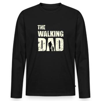 Le père de la marche - T-shirt manches longues Premium bio Homme - noir - Devant - Nico (187cm)