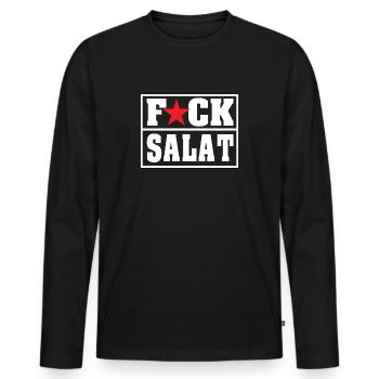 Fuck Salat BBQ Grillen Grillmeister Geschenk - Männer Premium Bio Langarmshirt - Schwarz - Vorne - Nico (187cm)
