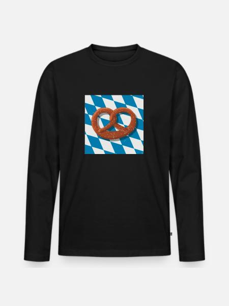 Bavarian pretzel - Men's Premium Organic Long Sleeve Shirt - black
