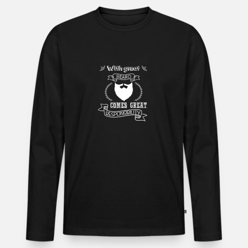 Toller Bart - Männer Premium Bio Langarmshirt - Schwarz