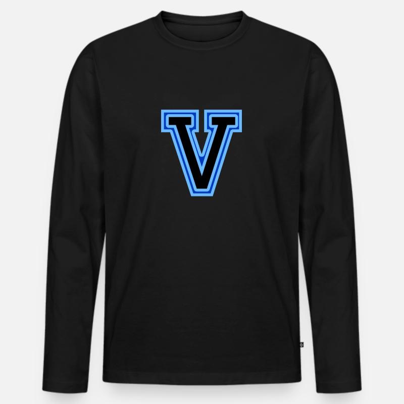 Brief V 7 - Männer Premium Bio Langarmshirt - Schwarz