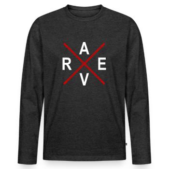 Rave Techno - Männer Premium Bio Langarmshirt - Anthrazit meliert - Vorne - Nico (187cm)