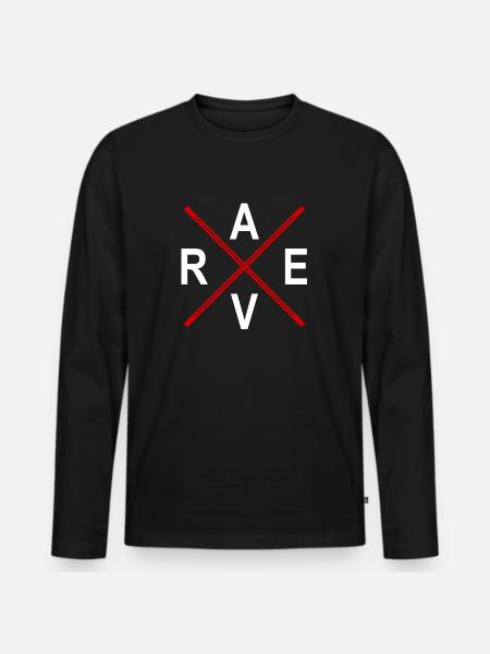 Rave Techno - Männer Premium Bio Langarmshirt - Schwarz