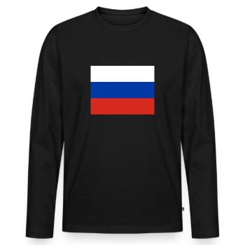 Russie - T-shirt manches longues Premium bio Homme - noir - Devant - Nico (187cm)