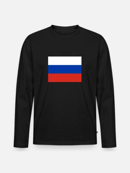 russia - Men's Premium Organic Long Sleeve Shirt - black