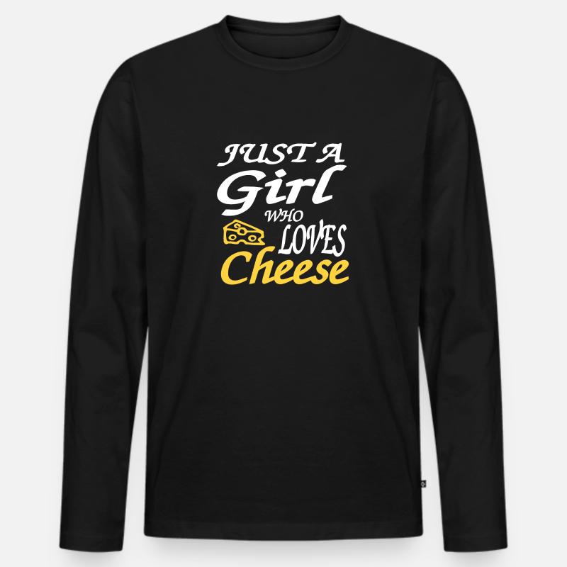 Käse - Männer Premium Bio Langarmshirt - Schwarz