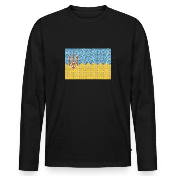 Ukraine - Men's Premium Organic Long Sleeve Shirt - black - Front - Nico (187cm)