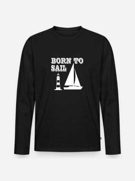 Sail - Men's Premium Organic Long Sleeve Shirt - black