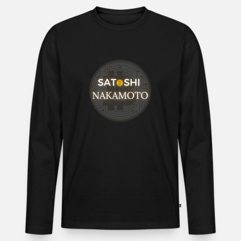 Satoshi Nakamoto Bitcoin - Männer Premium Bio Langarmshirt - Schwarz