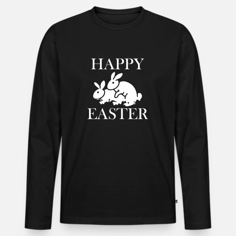 Ostern Easter Hase - Männer Premium Bio Langarmshirt - Schwarz