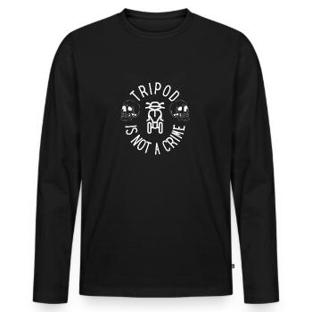 Avoir un scooter à 3 roues n'est pas un crime 💀 - T-shirt manches longues Premium bio Homme - noir - Devant - Nico (187cm)