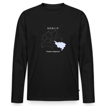 City Map Berlin Treptow Köpenick Map - Men's Premium Organic Long Sleeve Shirt - black - Front - Nico (187cm)