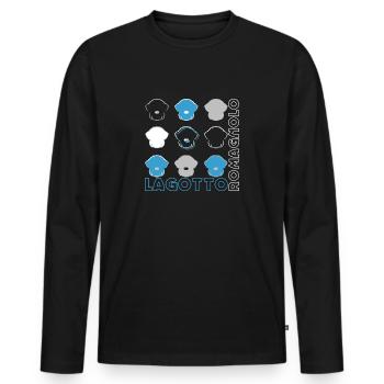 9Lagotti1 2 - Männer Premium Bio Langarmshirt - Schwarz - Vorne - Nico (187cm)