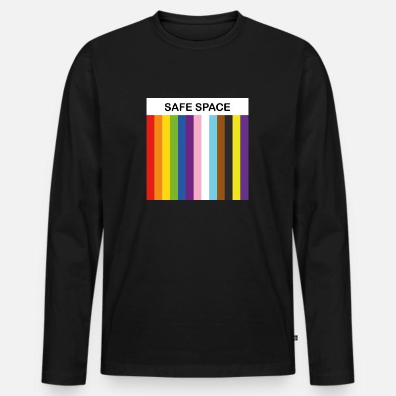 LBGTQIA Safe Space stolzer Verbündeter - Männer Premium Bio Langarmshirt - Schwarz