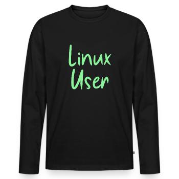 Linux User - Männer Premium Bio Langarmshirt - Schwarz - Vorne - Nico (187cm)