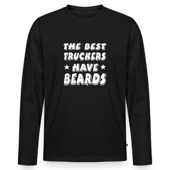 Bart - Männer Premium Bio Langarmshirt - Schwarz - Vorne - Nico (187cm)