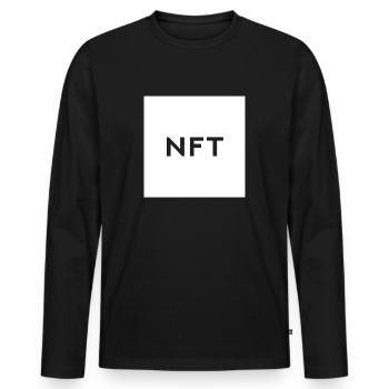 NFT - Jeton non fongible - T-shirt manches longues Premium bio Homme - noir - Devant - Nico (187cm)